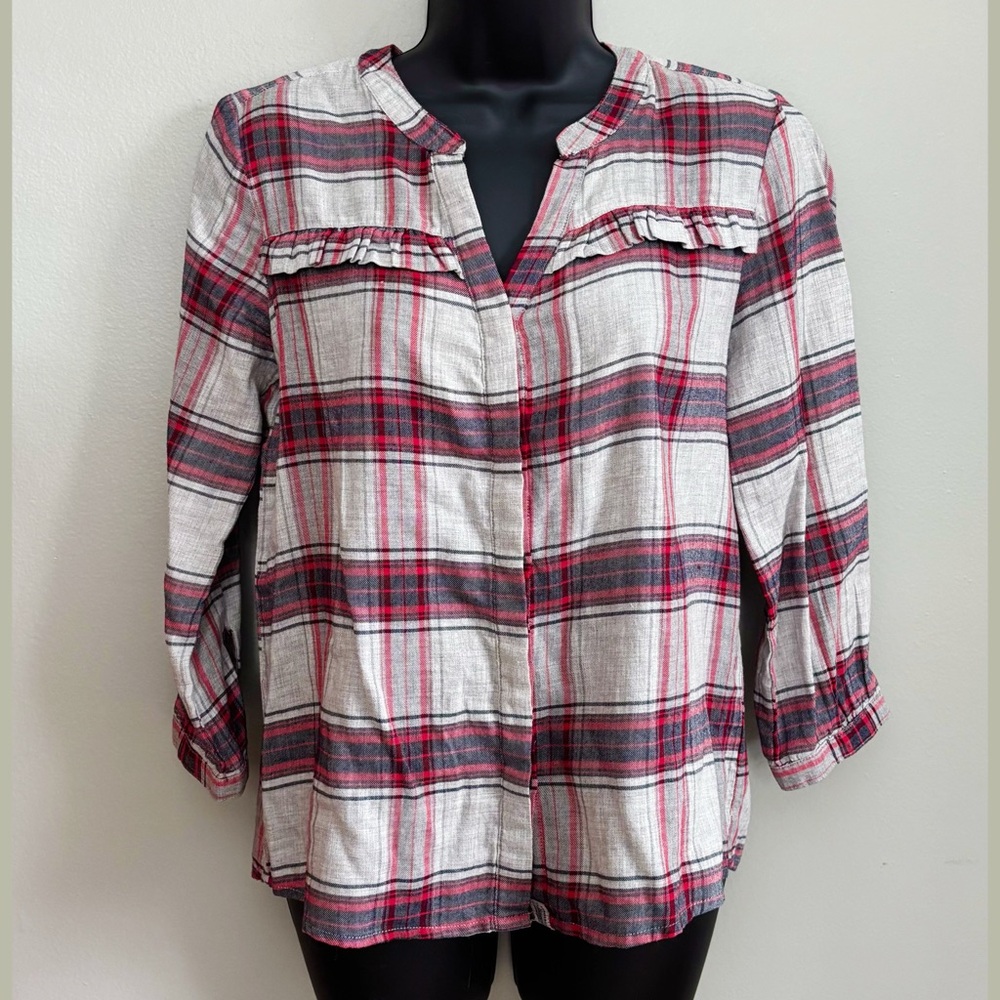 G. H. Bass Plaid Ruffle Top